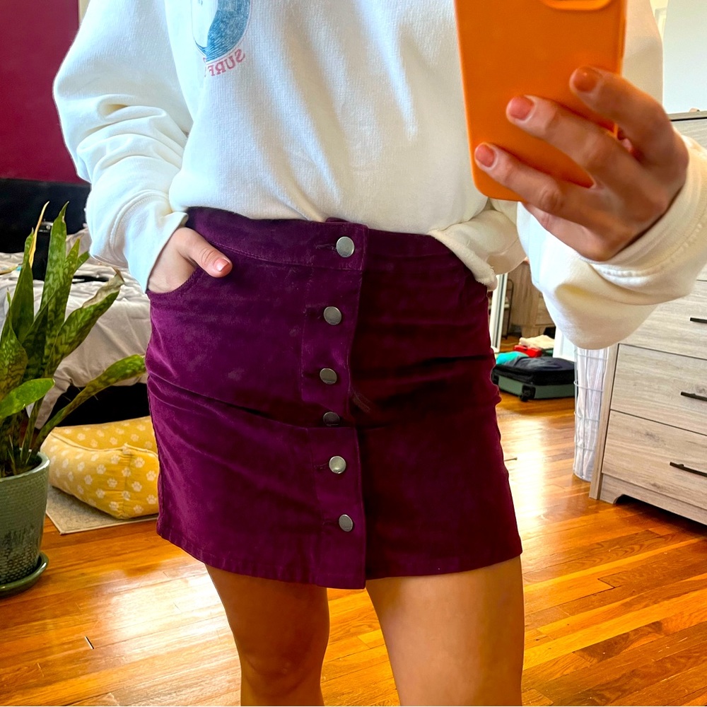 Express faux corduroy skirt